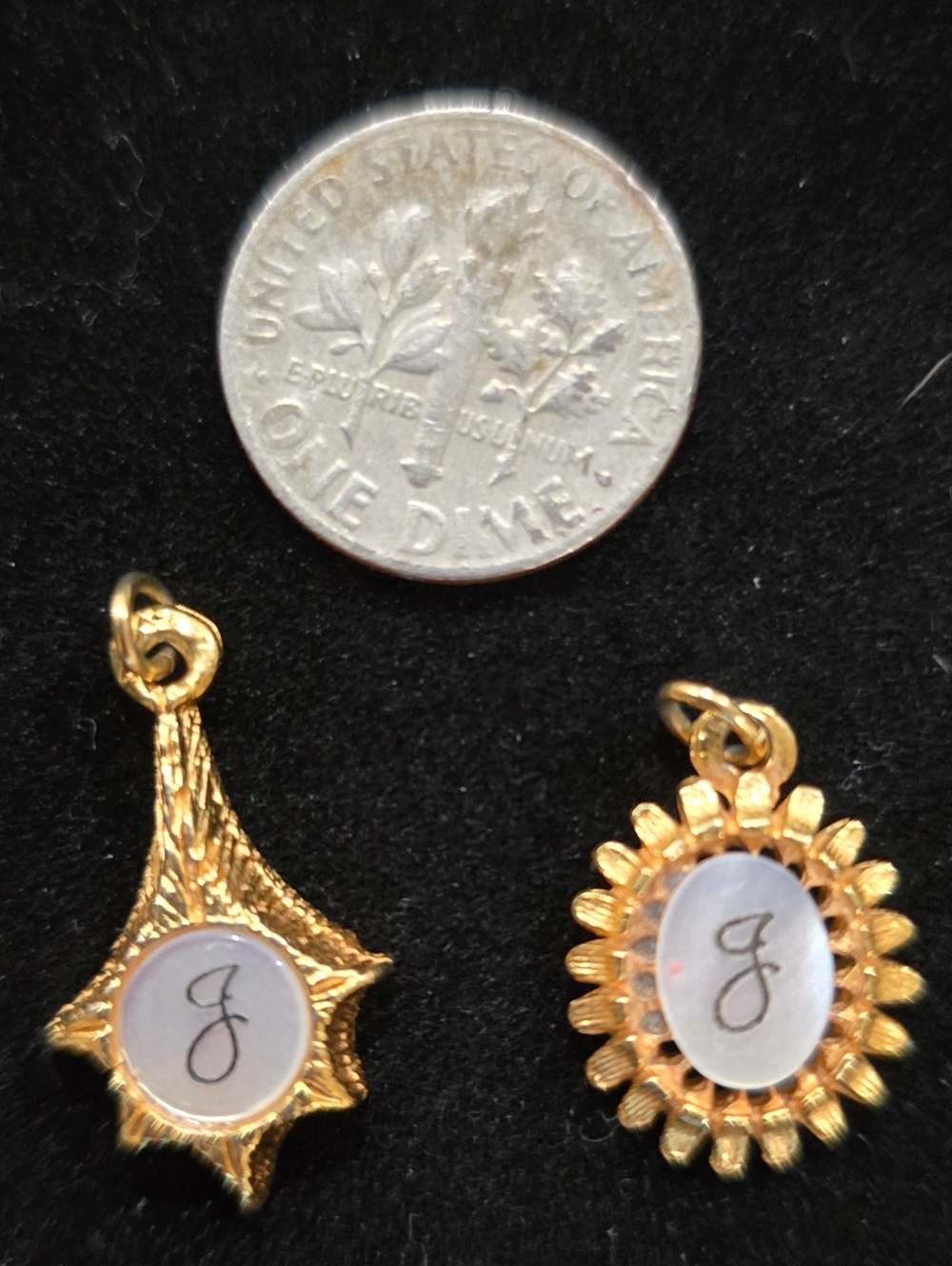 Gold-Tone Initial 'J' Charm Two- Pendant Set
